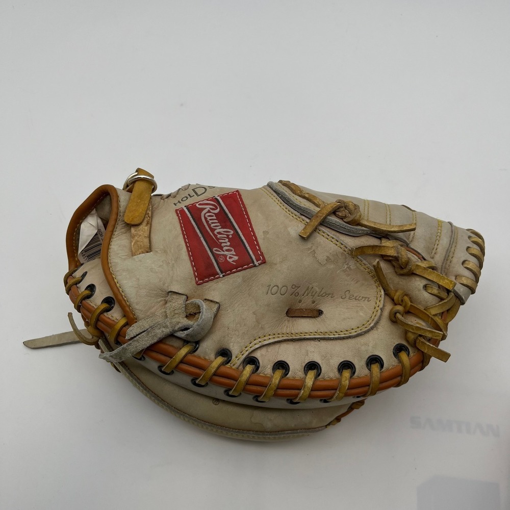 Vintage Rawlings RCM30 Mike Piazza Catcher Mitt Brown Leather Baseball Glove